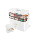 Medicine Storage Box with Transparent Tray and Handle, Portable Pill Organizer for Medications, Vitamins and Personal Care Items