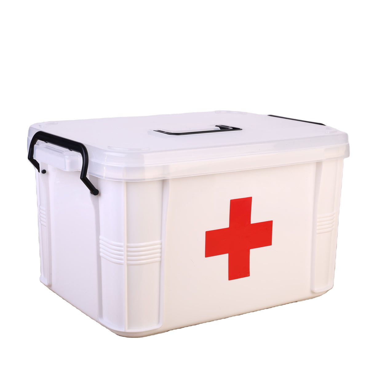 2-Layer Transparent Medicine Storage Box, Portable Organizer for First Aid Supplies, Medications and Home Travel Use